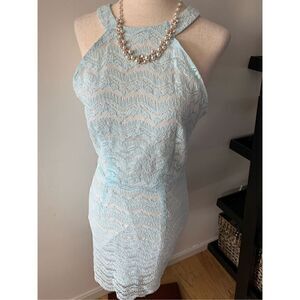 Blue lace dress steeples size medium